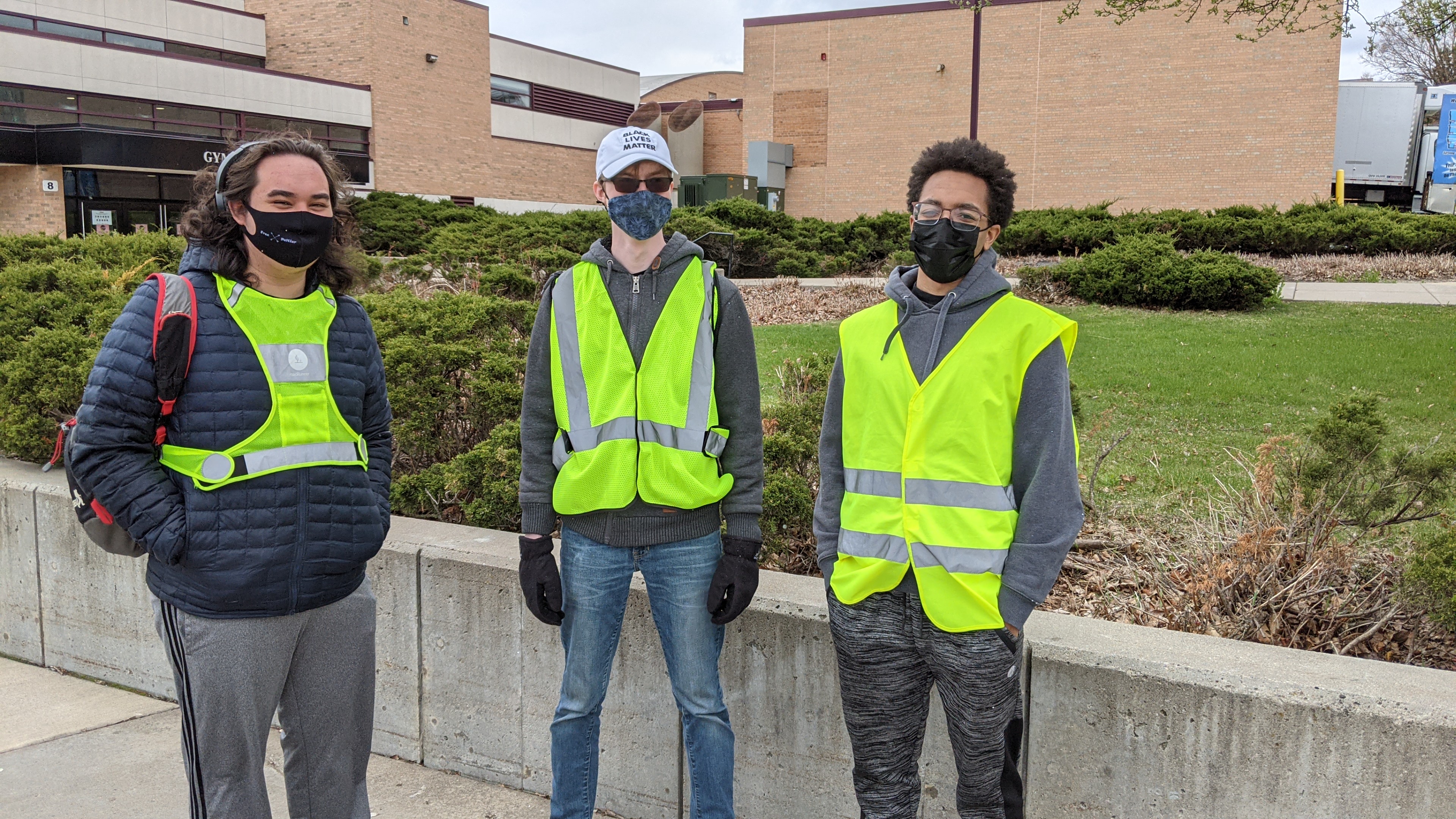 RAHS Progressives members wearing vests to help with traffic control